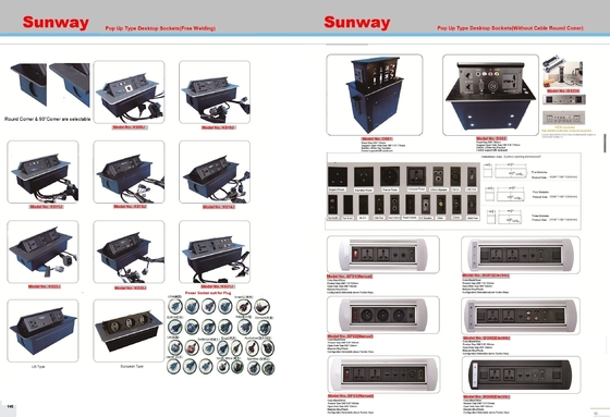 Electric/Manual Flip Desktop Sockets/Tabletop socket,