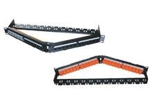 telecommunication.19 Inches  cat6A UTP 24 port patch panel right angle with shutter